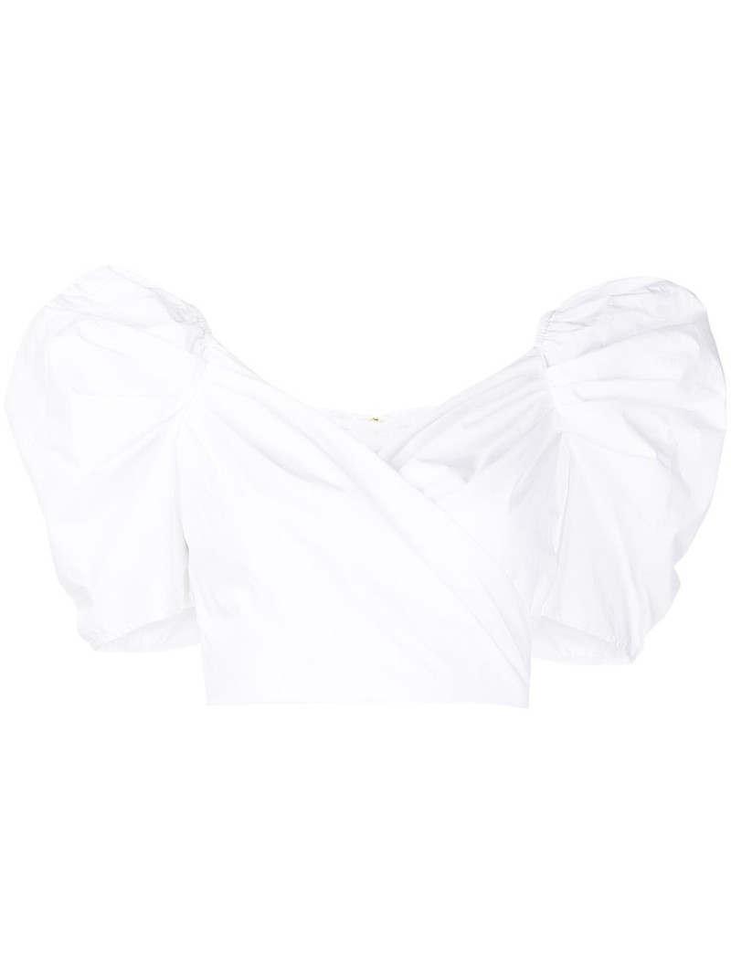 Sara wrap-style cropped top 1