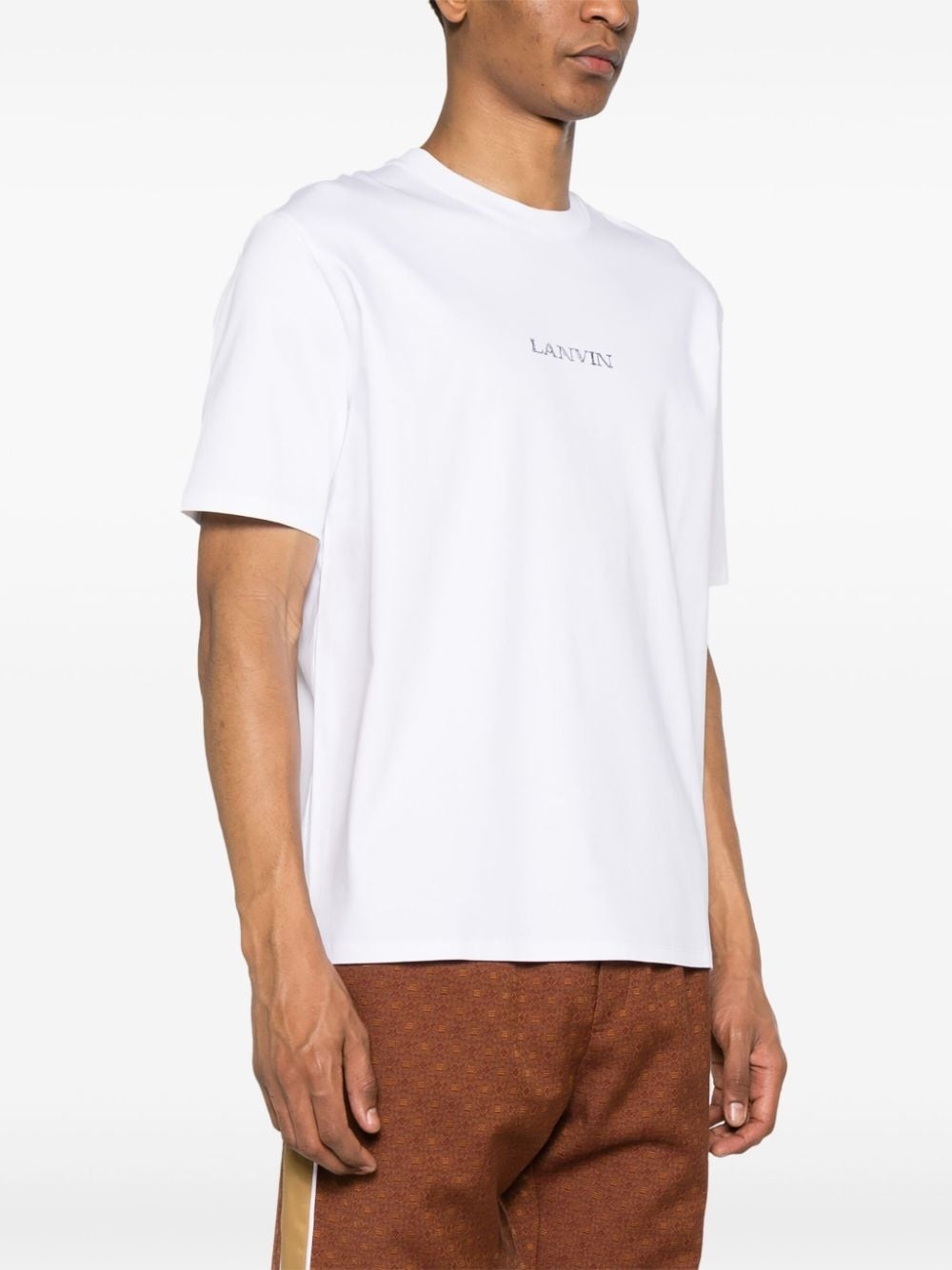 logo-embroidered cotton T-shirt - 3