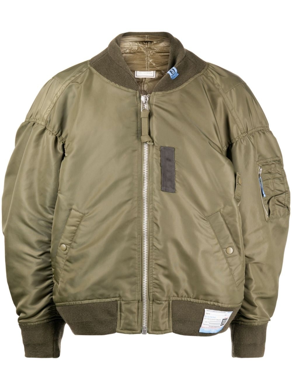 logo-patch padded bomber jacket - 1