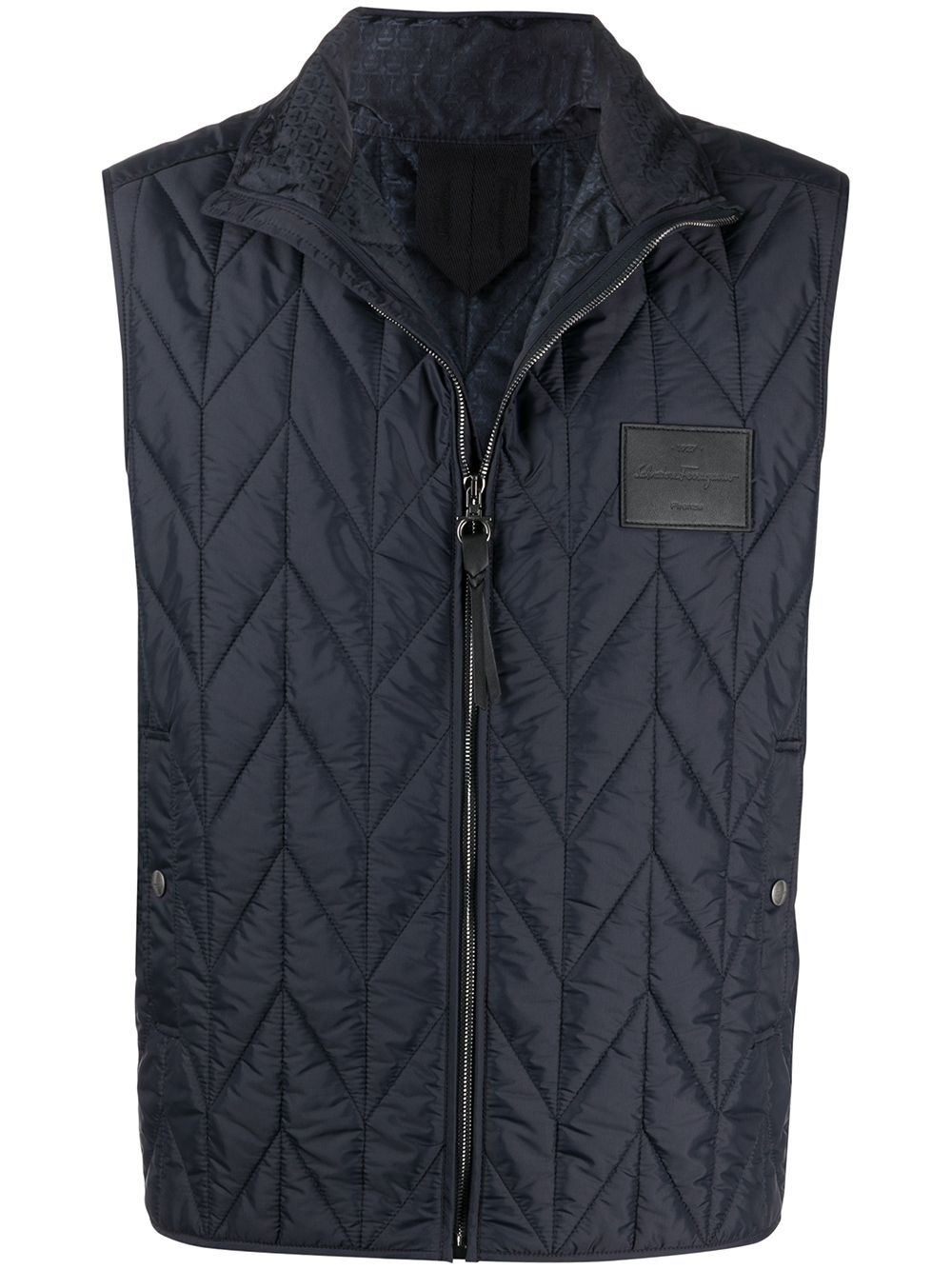 logo patch padded gilet - 1