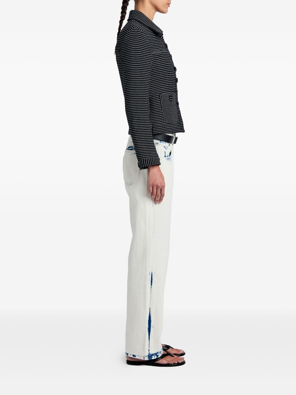 dot-pattern pocket jacket - 3