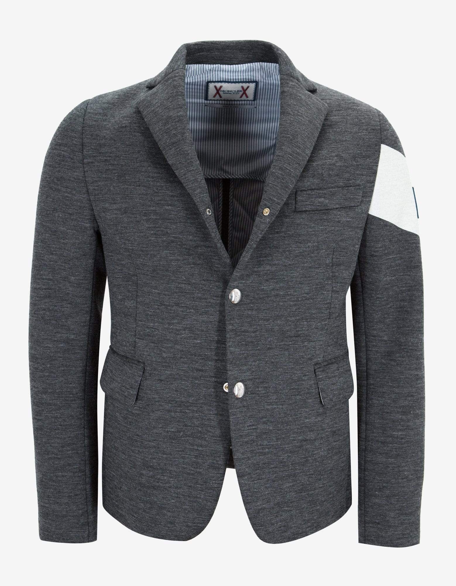 Grey Wool Blazer Style Down Jacket - 1