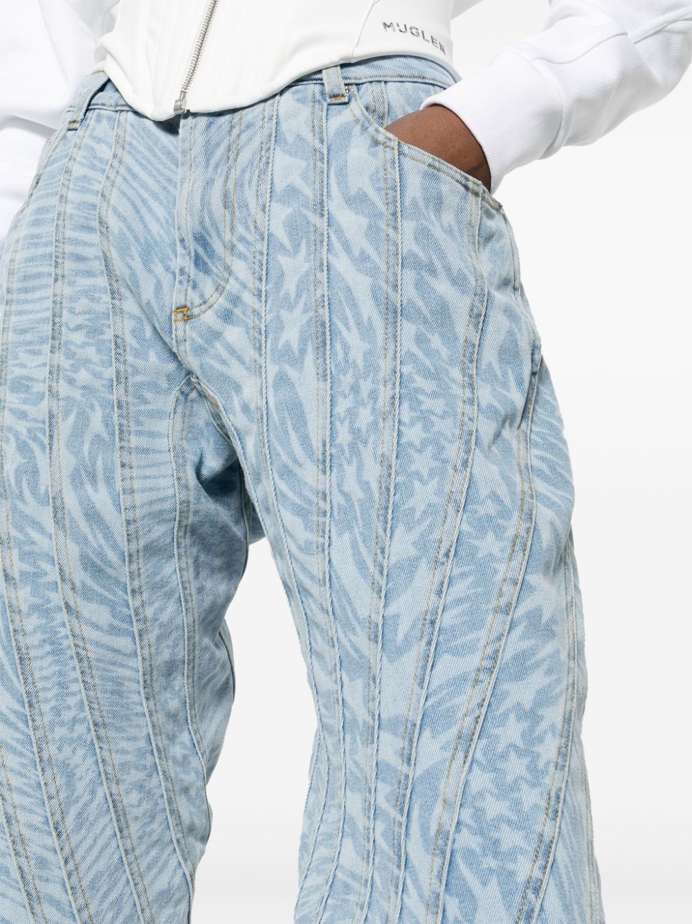 star-print tapered jeans - 5