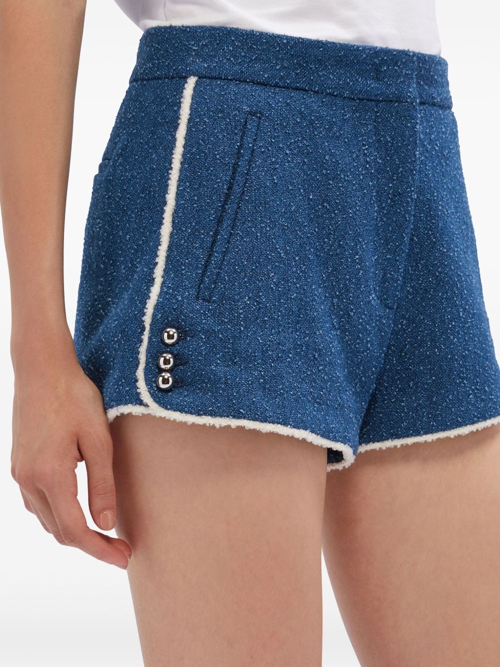 striped-edge mini shorts - 5