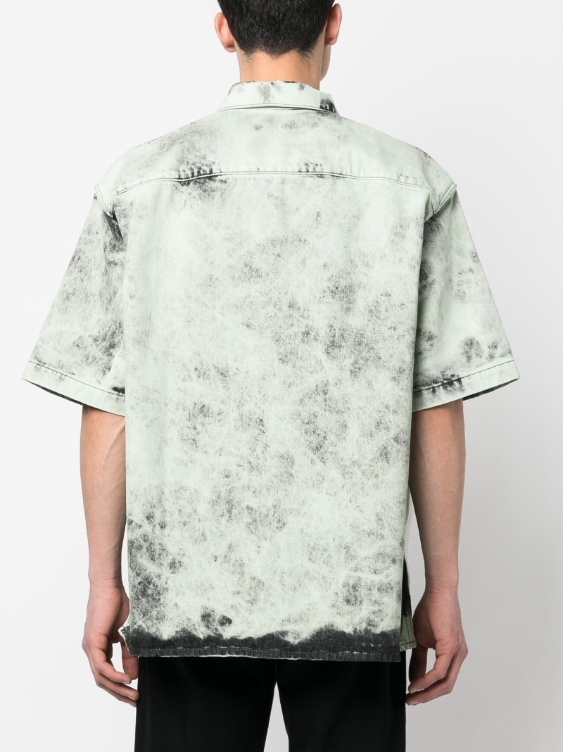 bleach-effect short-sleeve shirt - 4