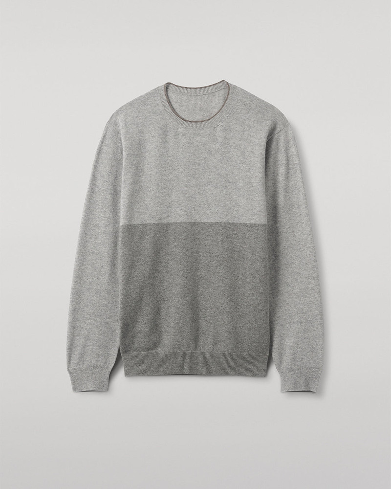 Shaded Grey Colour Block Cashmere Jumper 3