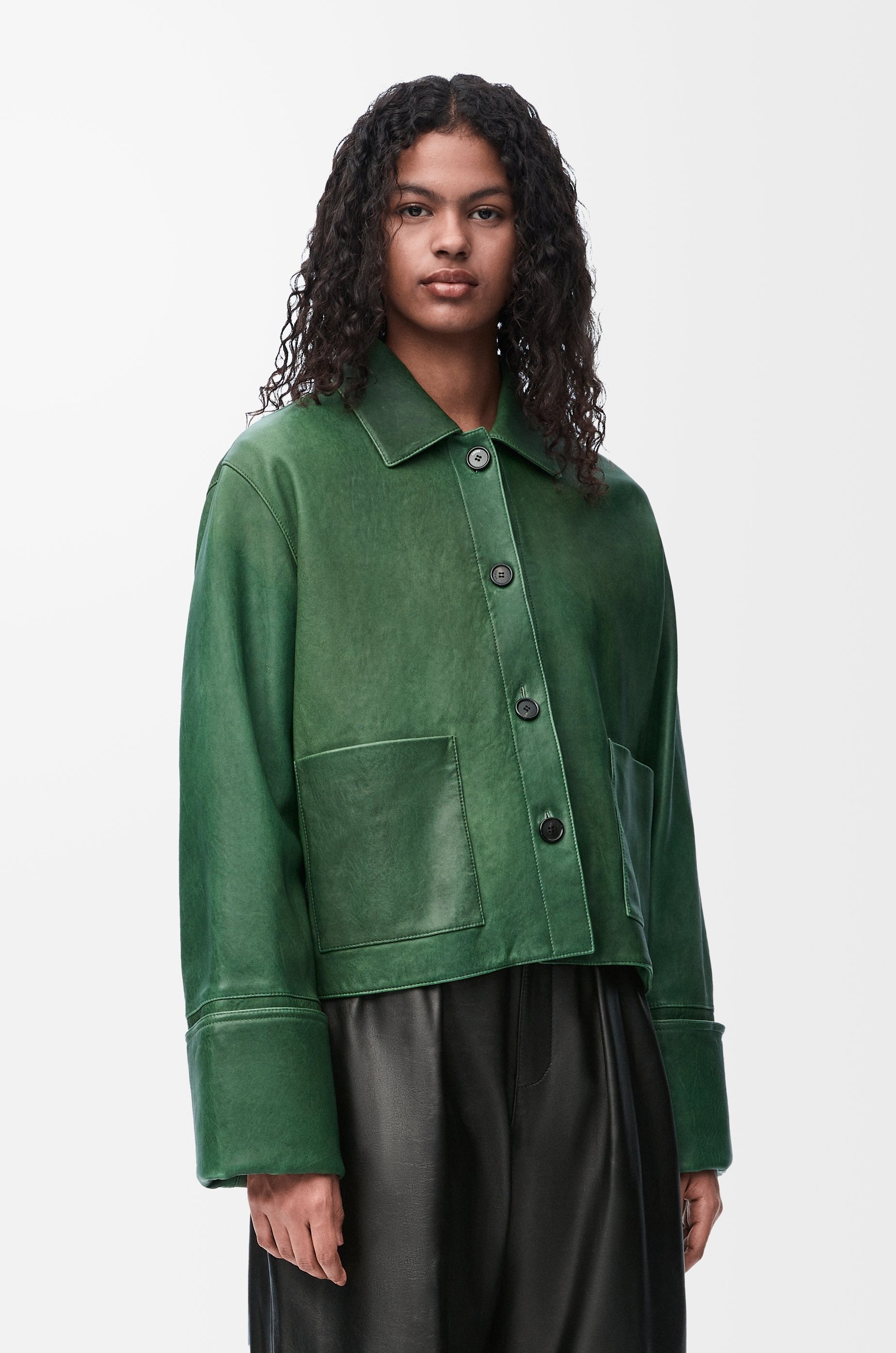 Turn-up jacket in nappa lambskin - 3
