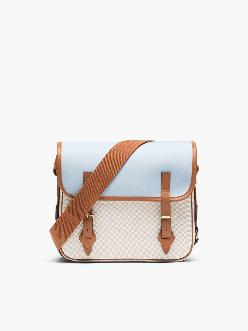 L/UNIFORM NATURAL & SKY BONDED COTTON SMALL SATCHEL 1