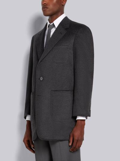 Thom Browne Dark Grey Coat Weight Cashmere Oversized Sack Overcoat outlook