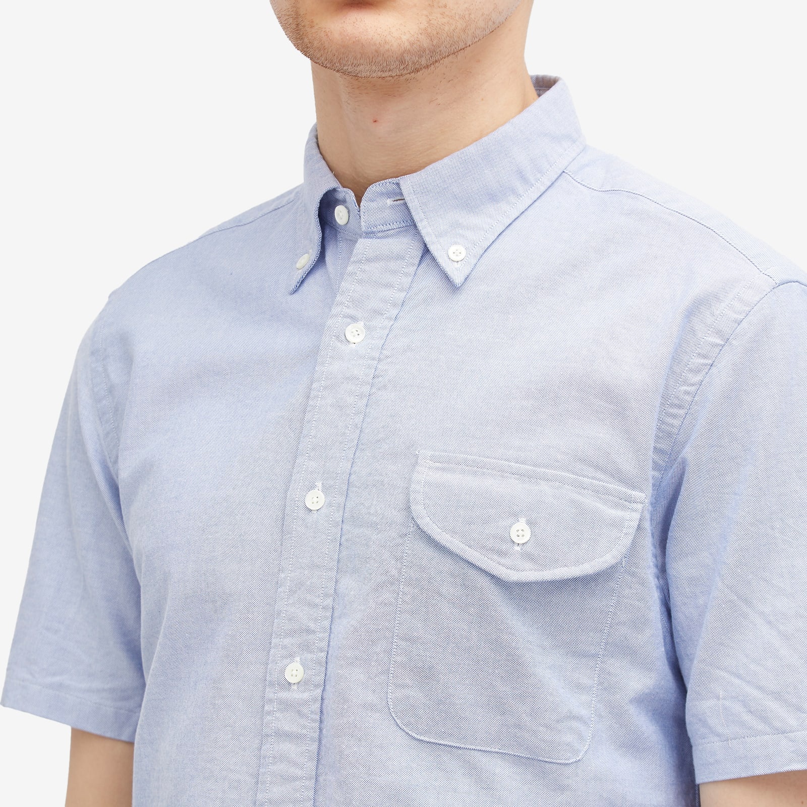 Beams Plus Button Down Short Sleeve Oxford Shirt - 5