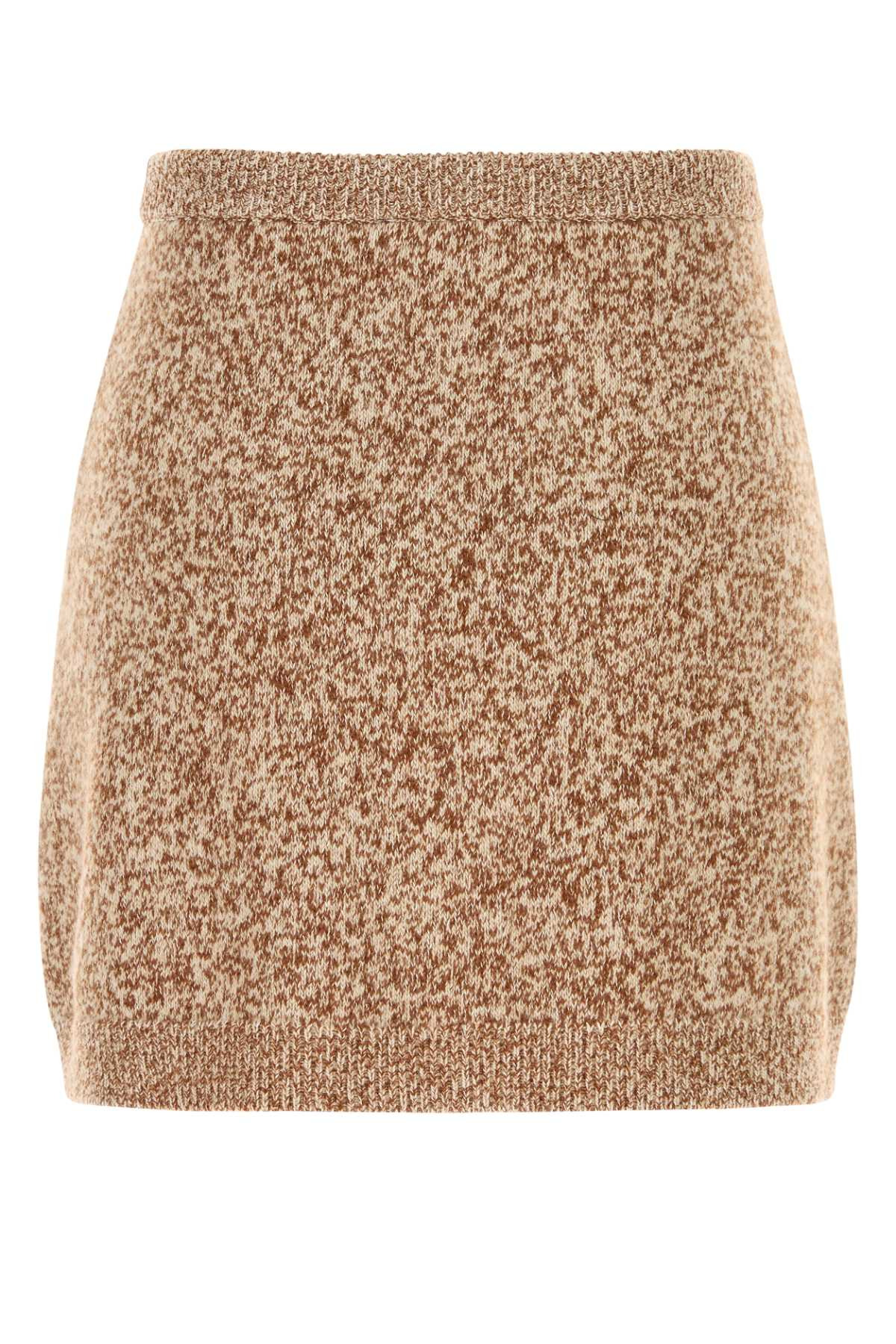 Versace Women Two-Tone Virgin Wool Blend Mini Skirt - 2