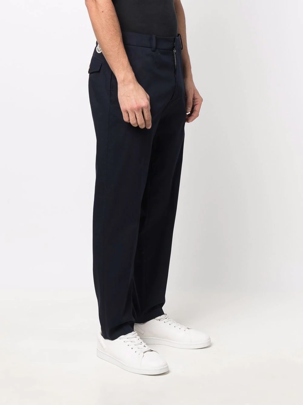 logo-patch straight-leg trousers - 3