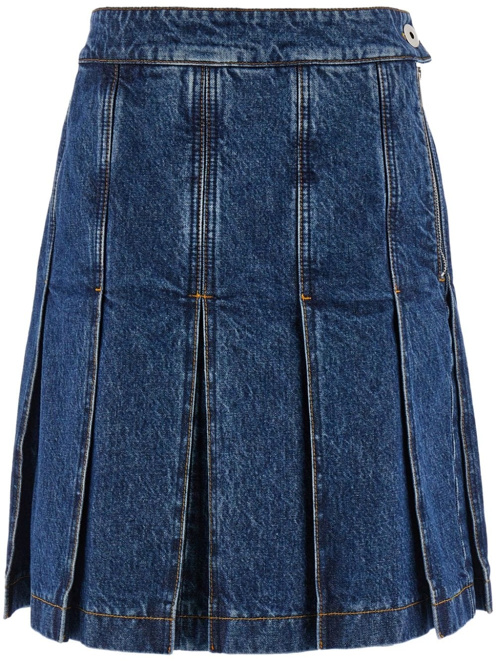 FERRAGAMO pleated denim skirt farfetch REVERSIBLE