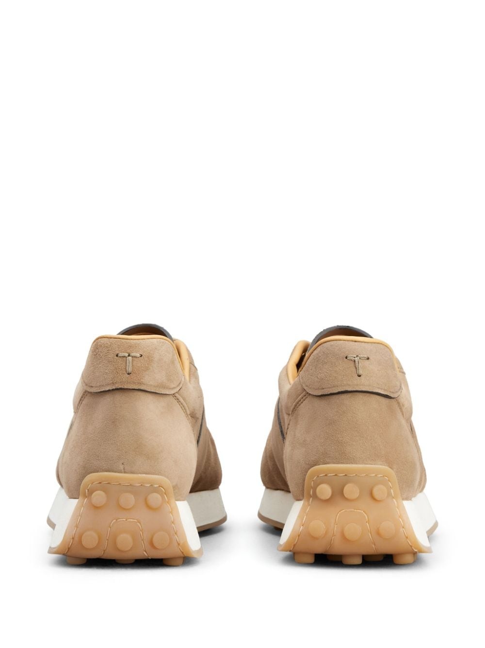 panelled suede lace-up sneakers - 3