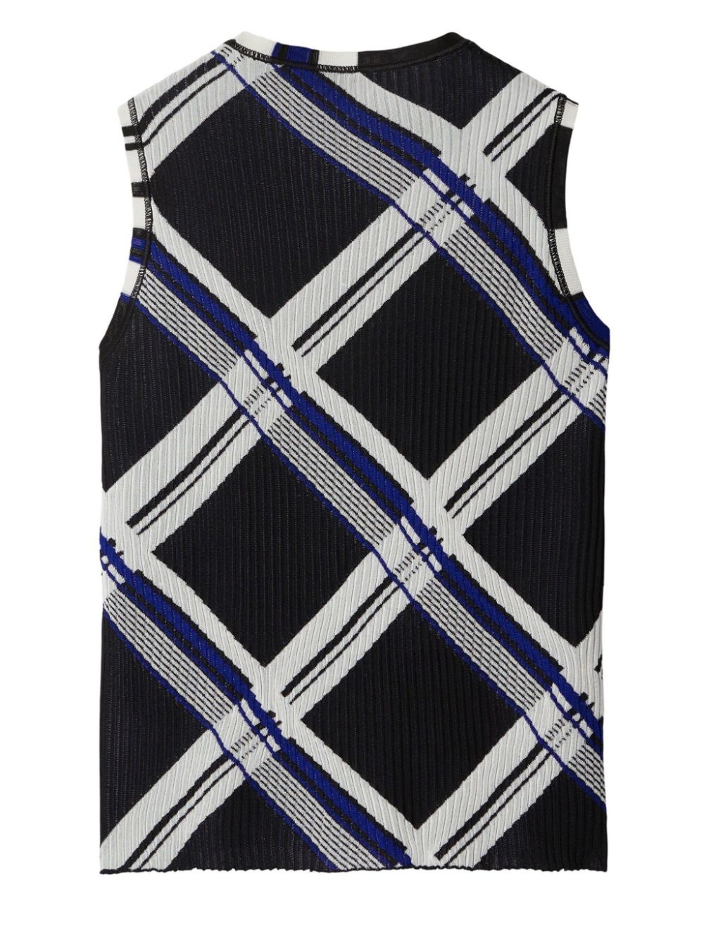 checked silk knitted vest - 6