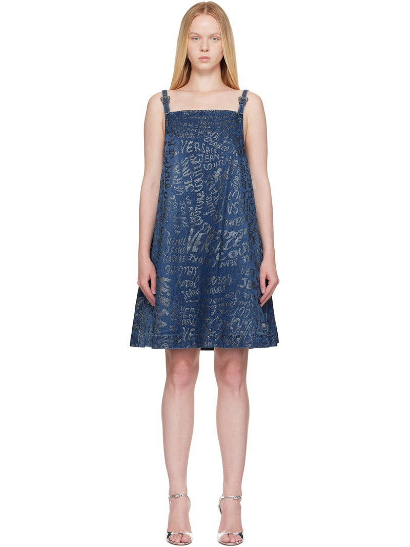 Blue Glitter Finish Minidress 1