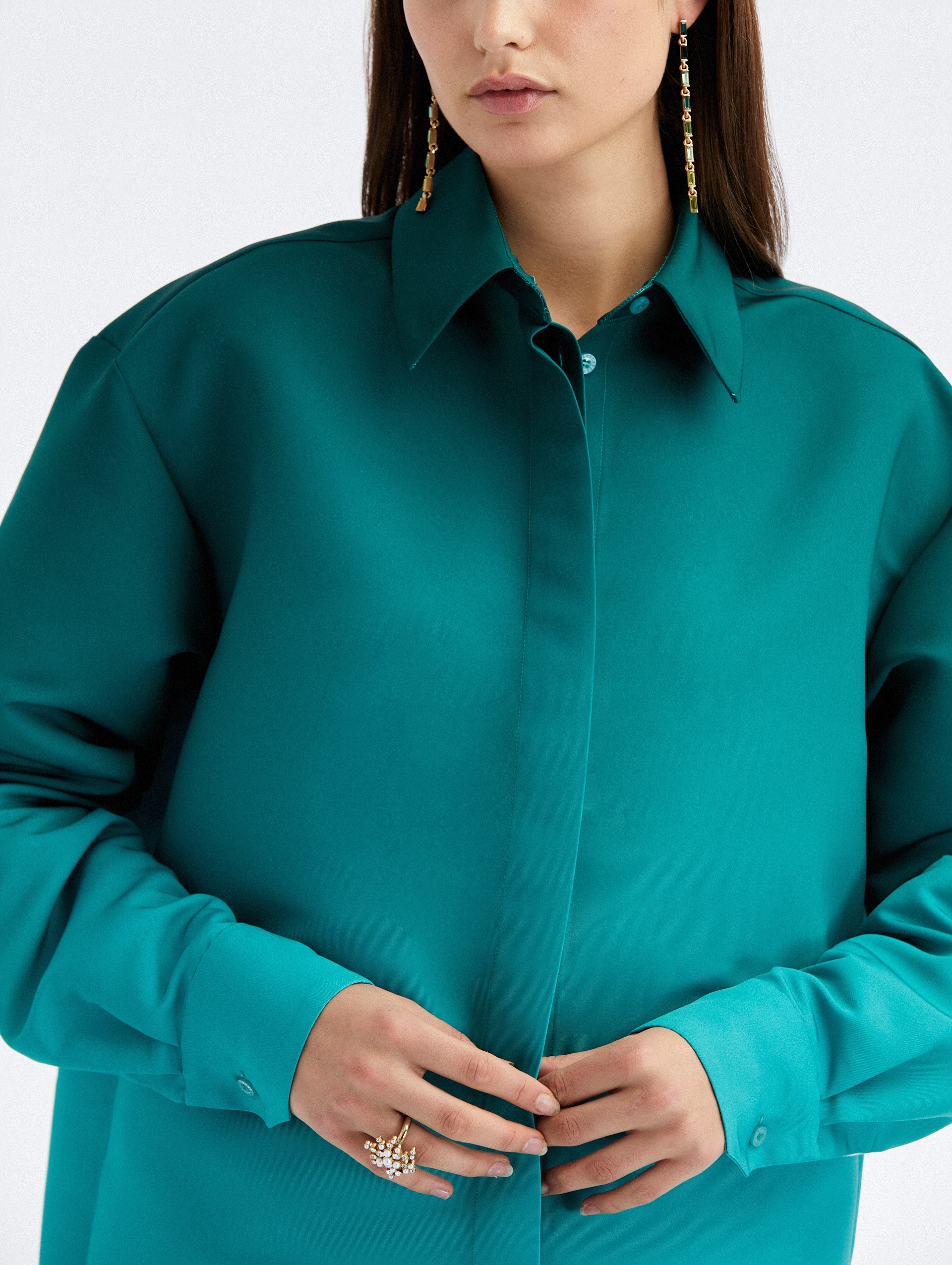 OMBRE OVERSIZED COTTON BLOUSE - 4
