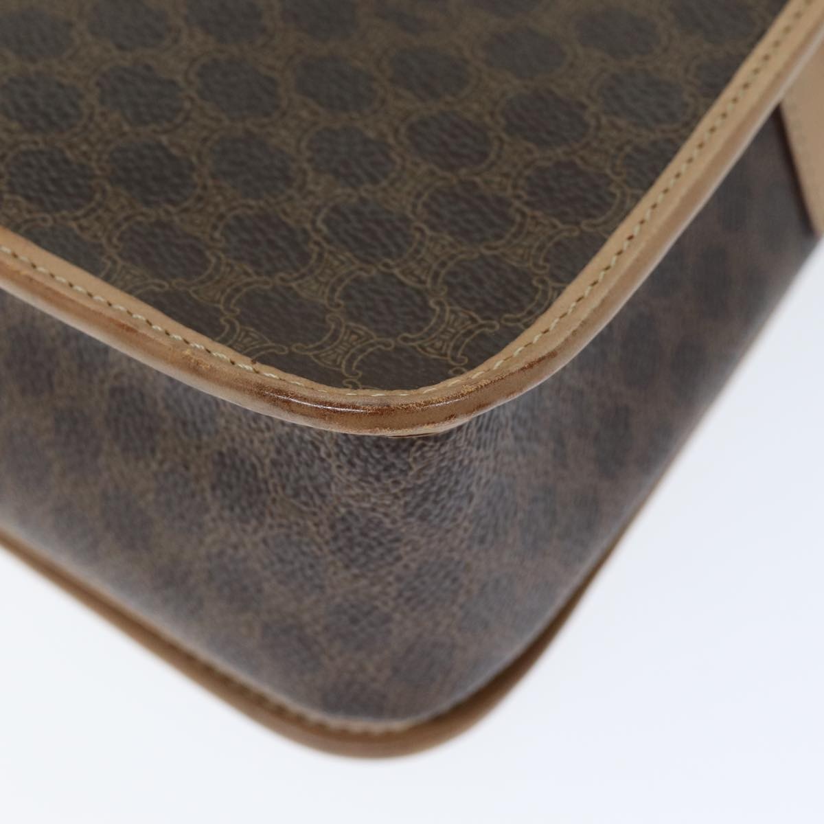 CELINE Macadam Canvas Shoulder Bag Pvc Brown - 12