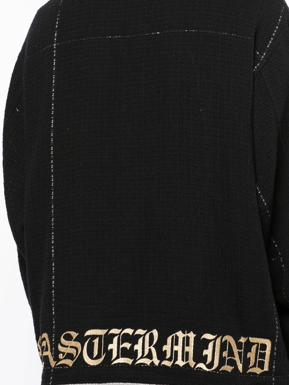 embroidered-logo cardigan - 5