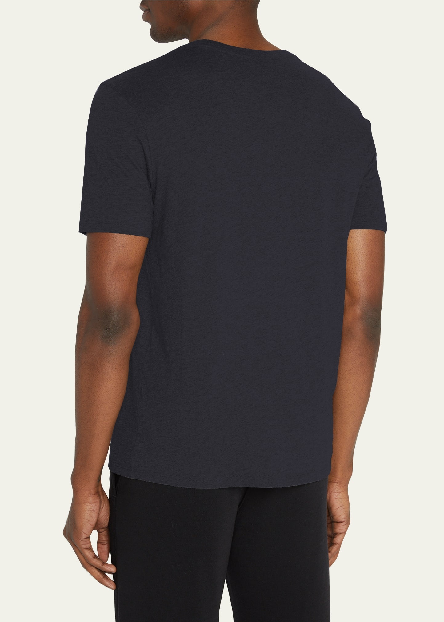 Men's Short-Sleeve Pima Crewneck Jersey T-Shirt, Black - 3