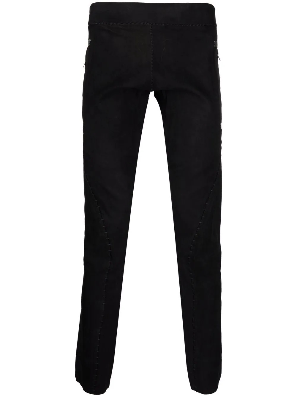 skinny-fit suede trousers - 1