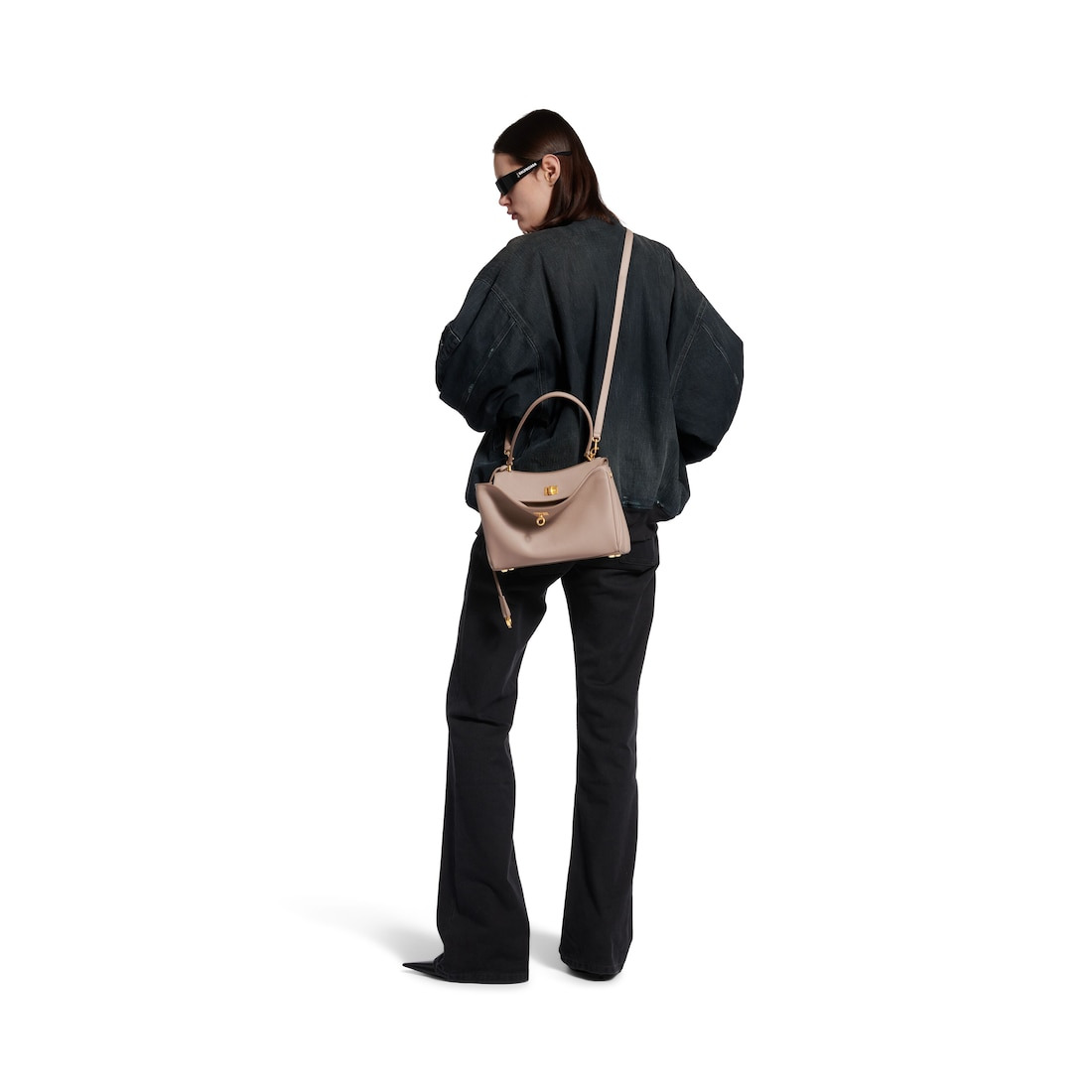 Women's Rodeo Handbag Small Grained Calfskin in Sesame - 8