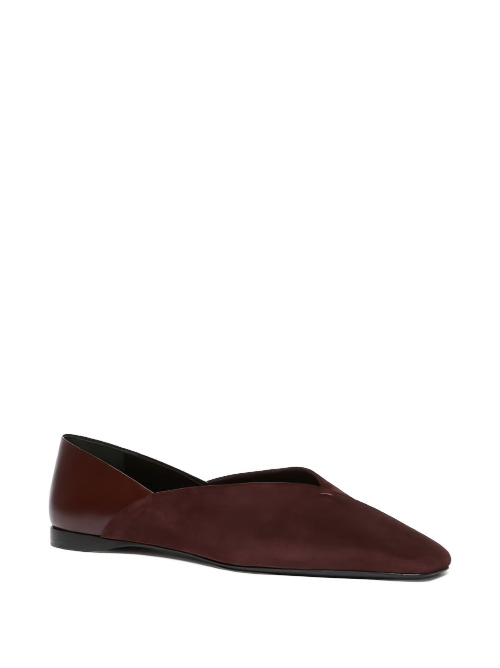 square-toe suede ballet flats - 2