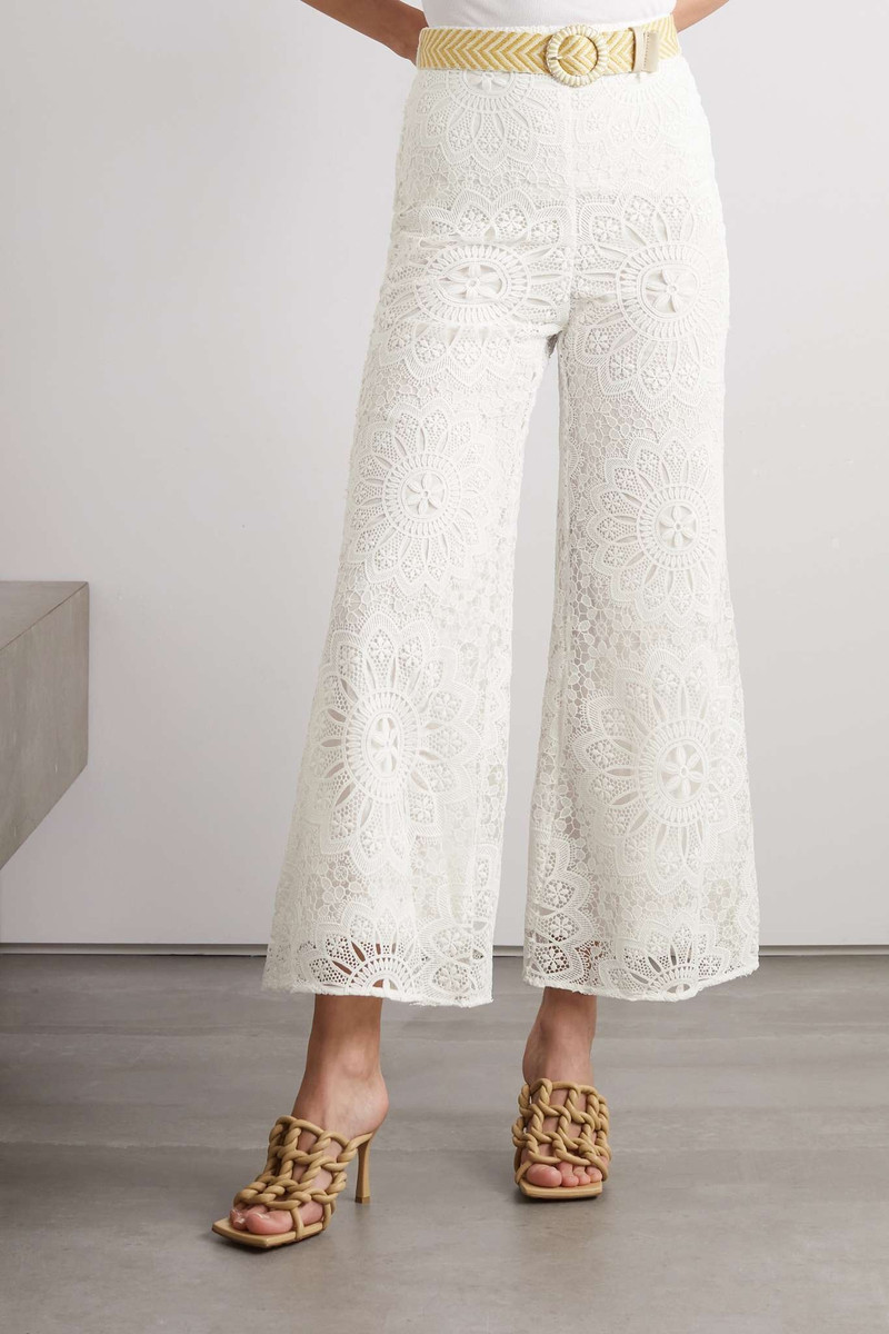 Chintz Doily belted lace flared pants 3