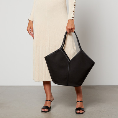 HEREU Hereu Calella Leather-Trimmed Organic Cotton-Canvas Tote Bag outlook