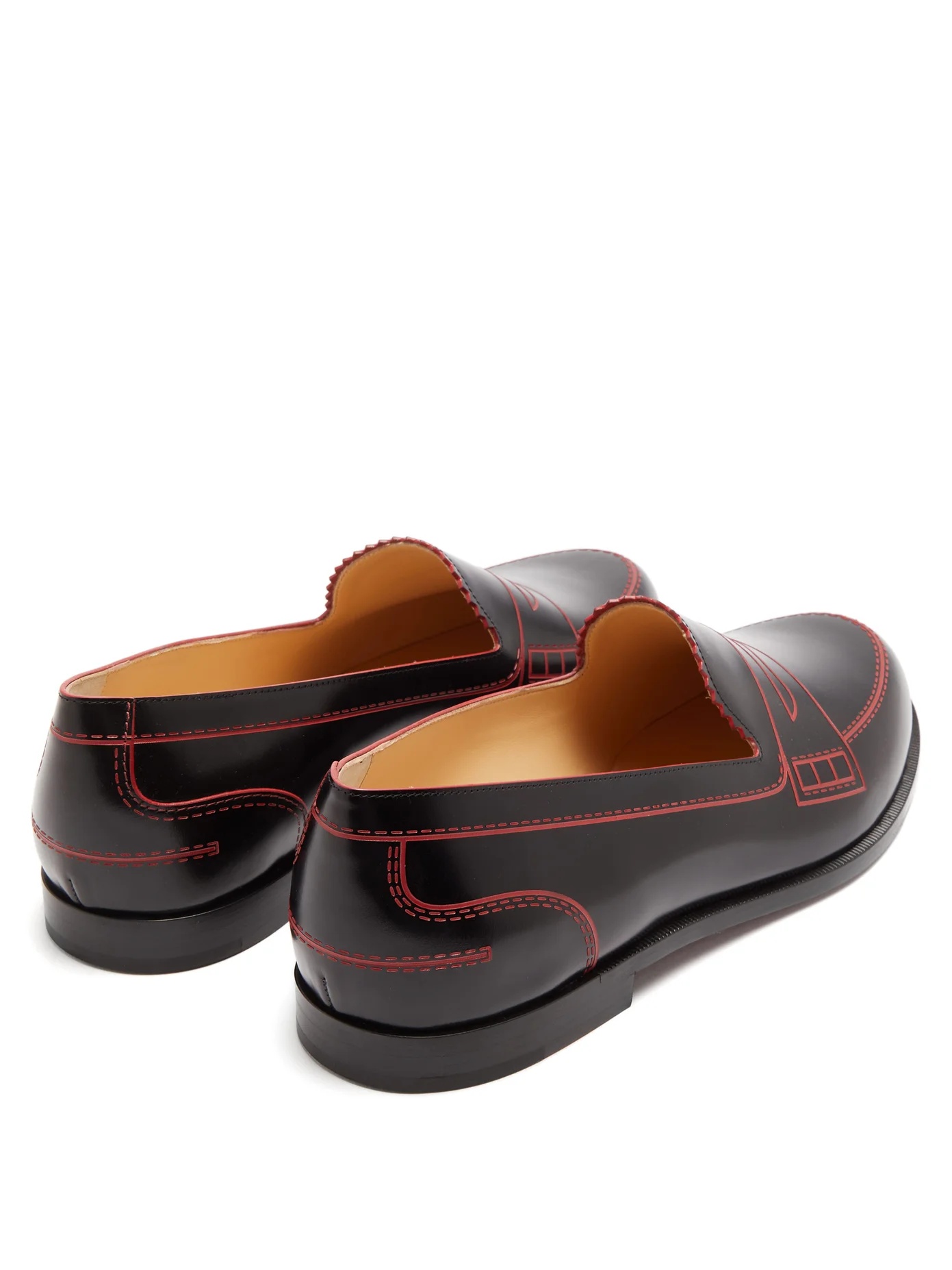 Mocalaureat trompe-l'oeil leather penny loafers - 4