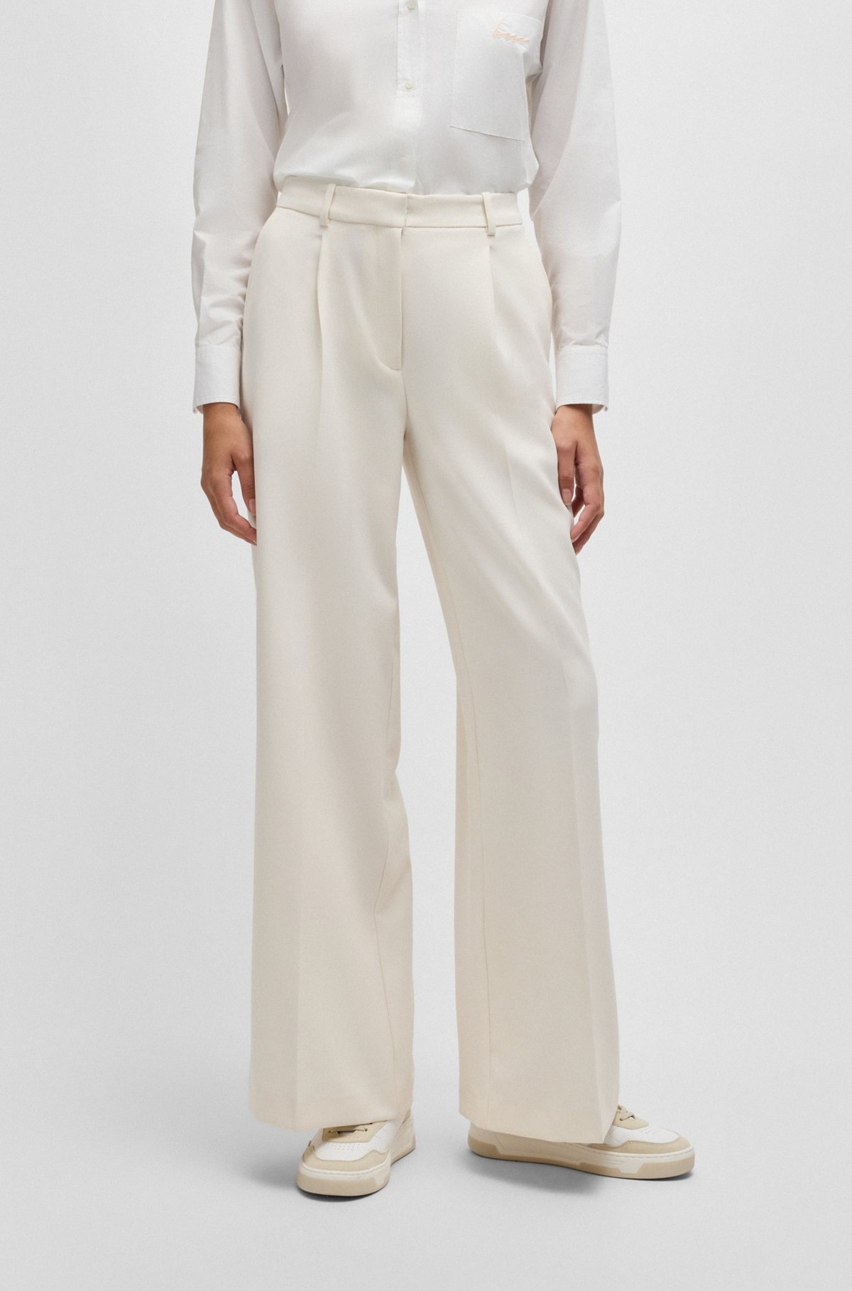 BOOT-LEG TROUSERS IN STRETCH FABRIC - 2