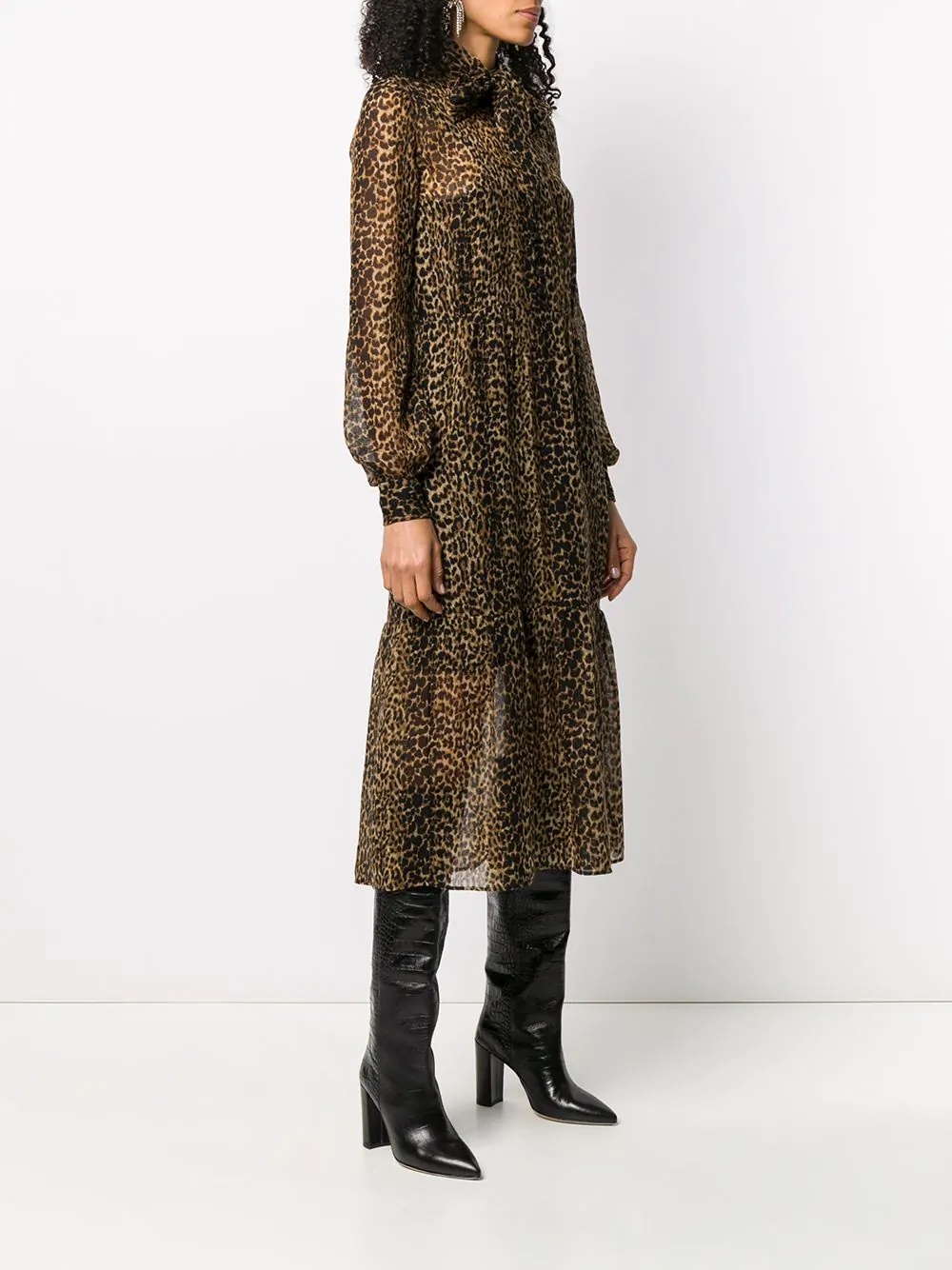 leopard midi dress - 3