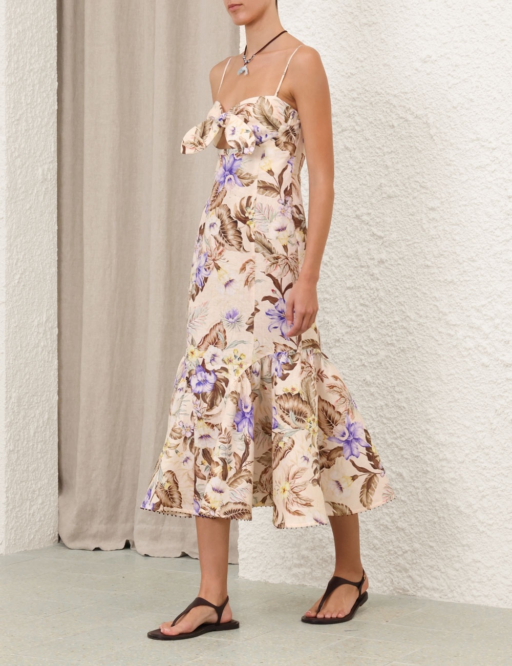 COCO TIE FRONT MIDI DRESS - 3