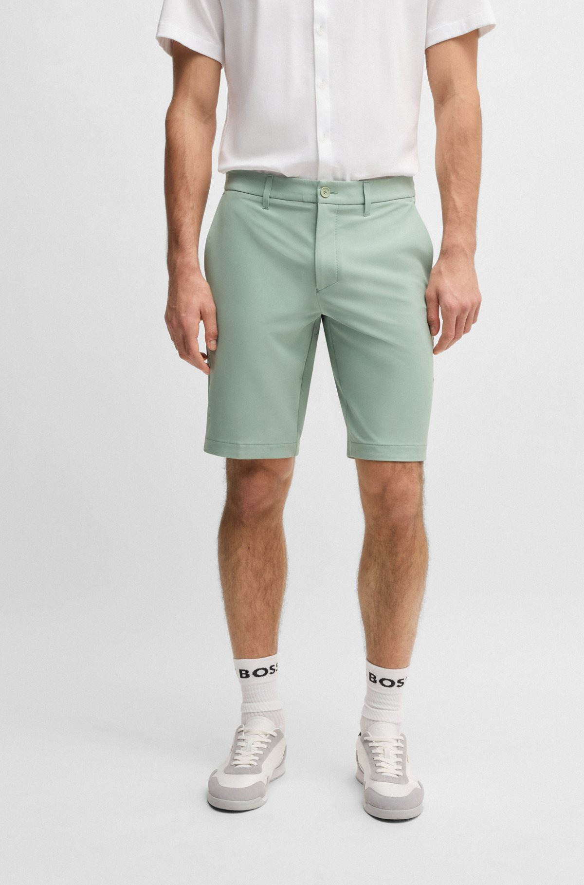 SLIM-FIT SHORTS IN WATER-REPELLENT STRETCH FABRIC - 2