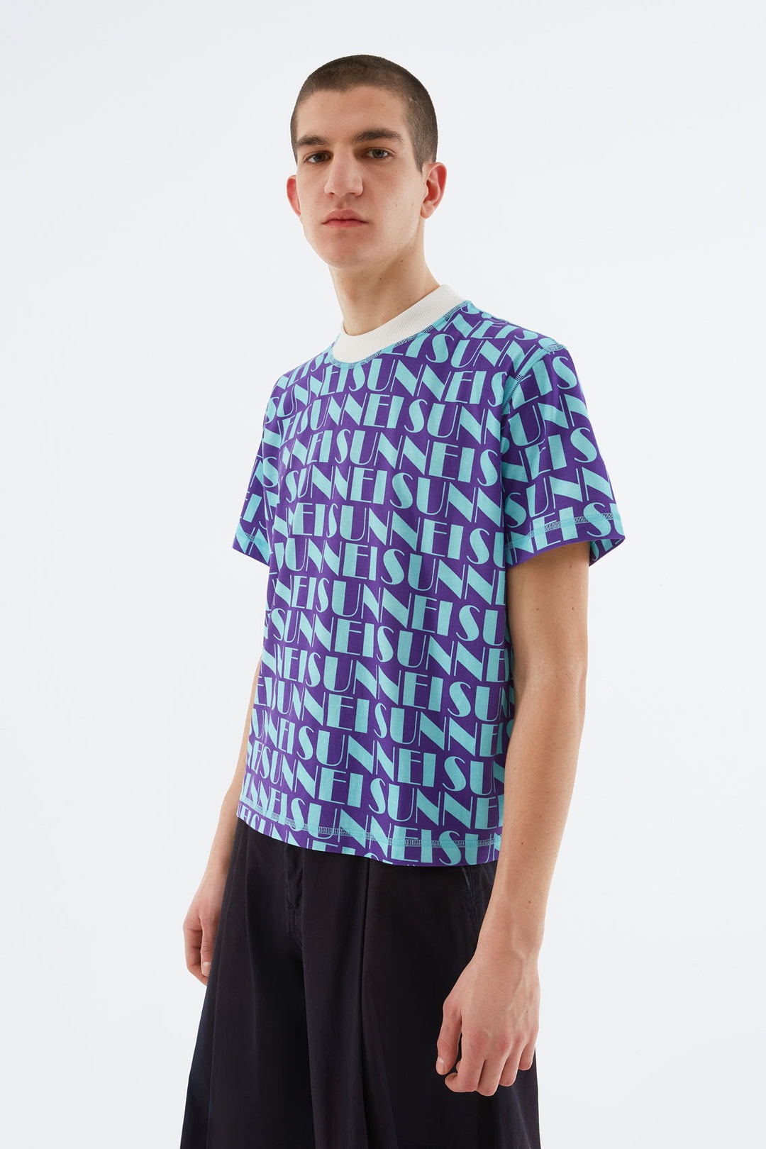 REVERSIBLE AZURE & PURPLE LOGO T-SHIRT - 2