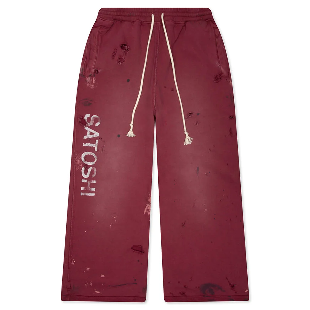 LUKE FLEECE SWEATPANTS - BURGUNDY - 1