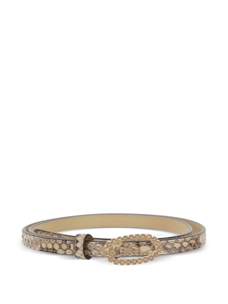 snakeskin-effect crystal-embellished belt 1
