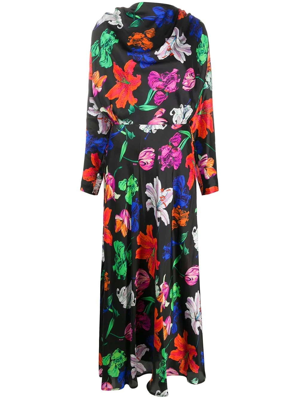 floral-print long dress - 1