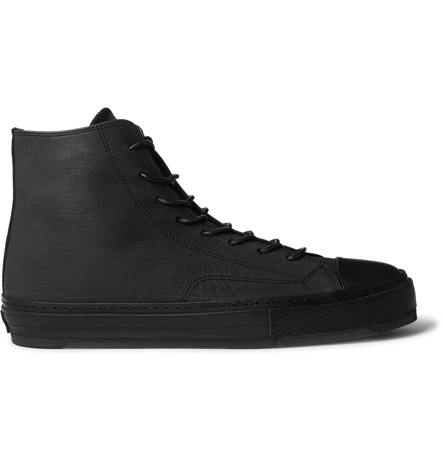 Full-Grain Leather High-Top Sneakers - 1