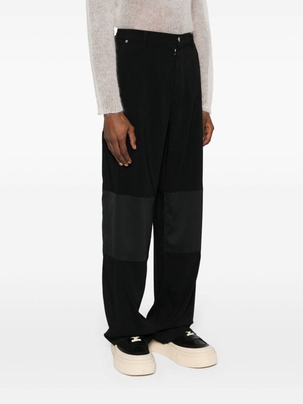 panelled straight-leg cargo trousers - 3