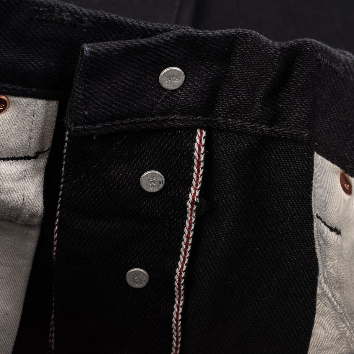 IH-666S-SBG 21oz Selvedge Denim Slim Straight Cut Jeans -  Superblack (Fades To Grey) - 11