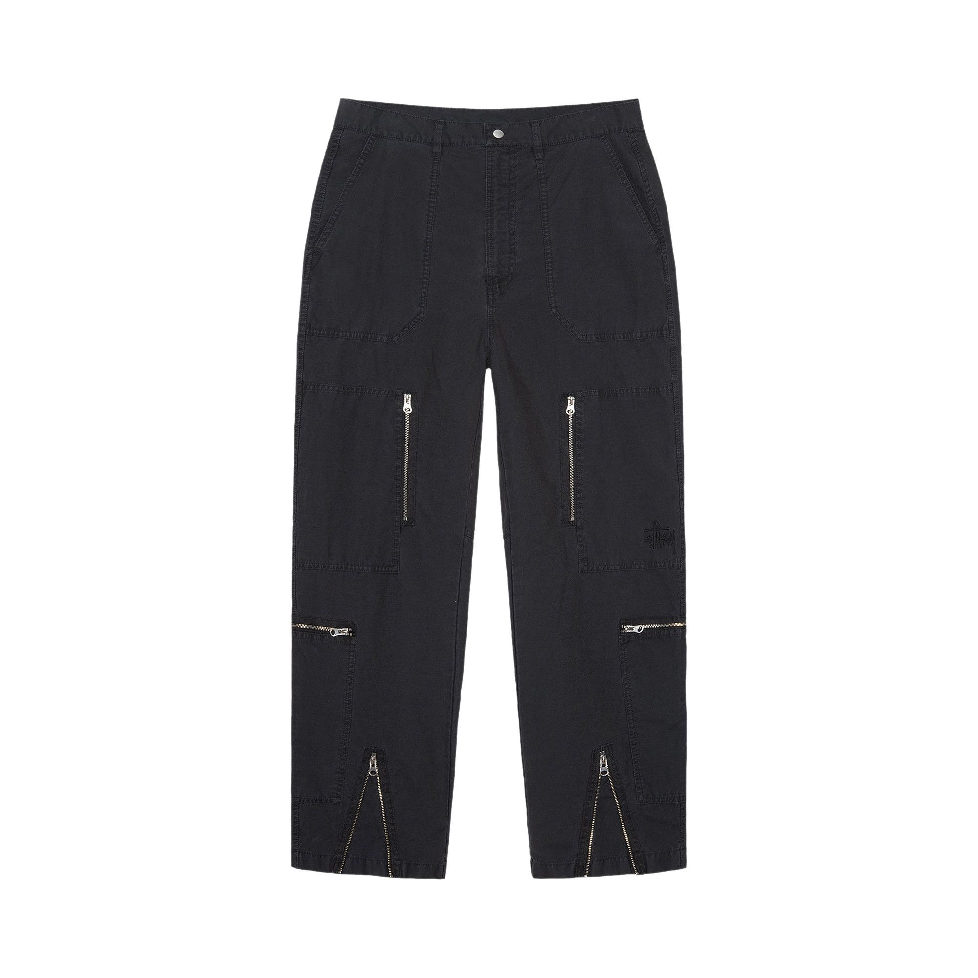 Stussy Pigment Dyed Ripstop Flight Pants 'Black' - 1