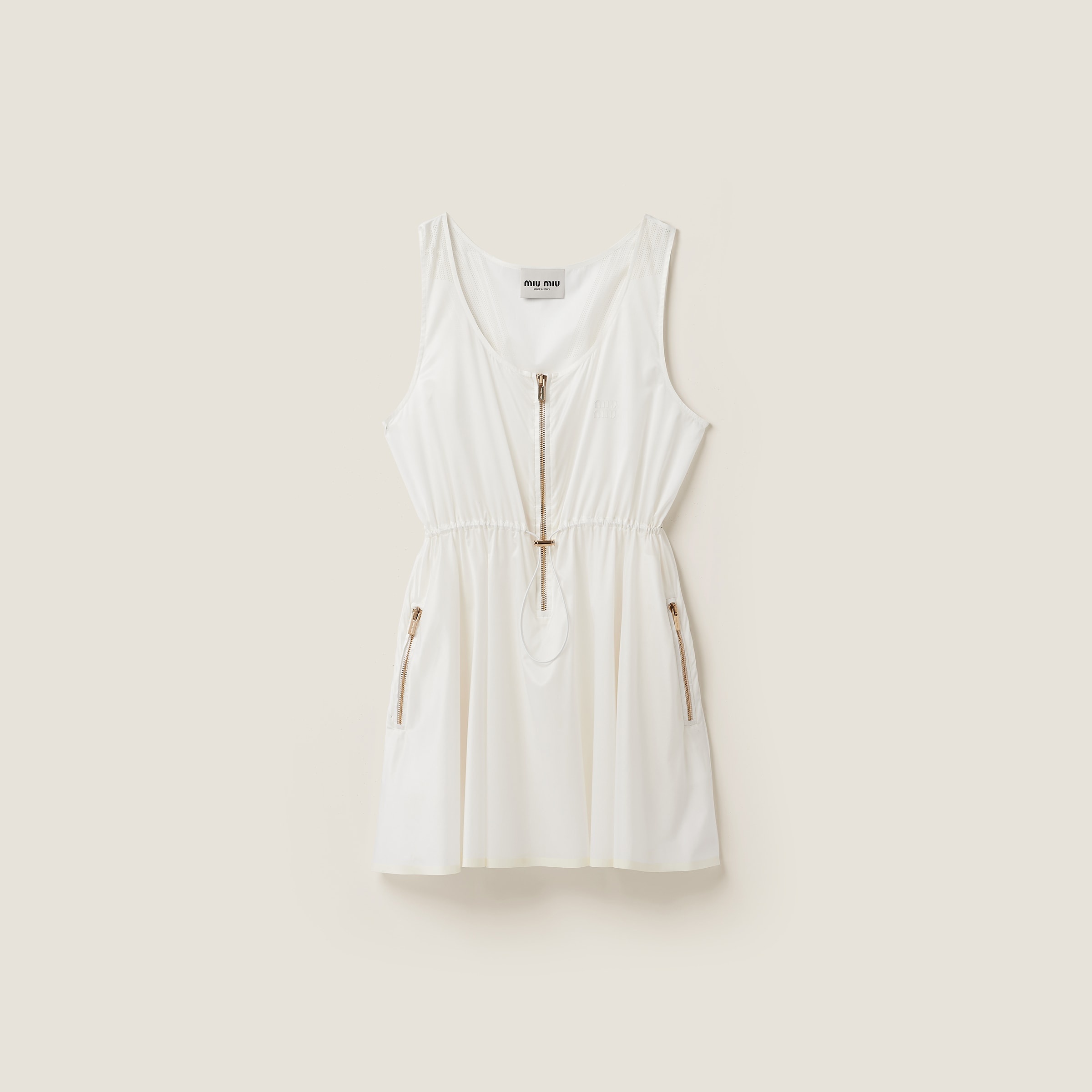 Sleeveless technical silk dress - 1
