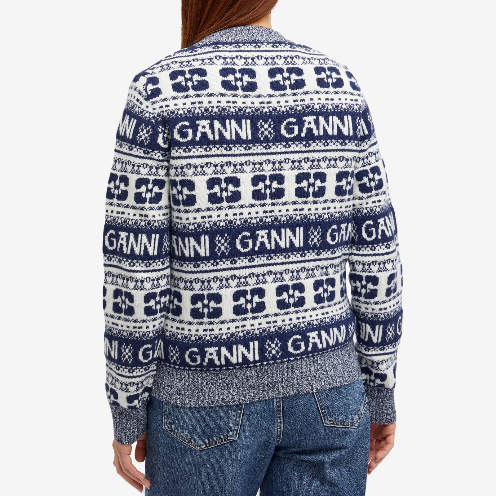 GANNI Logo Wool Mix O-Neck Pullover - 3