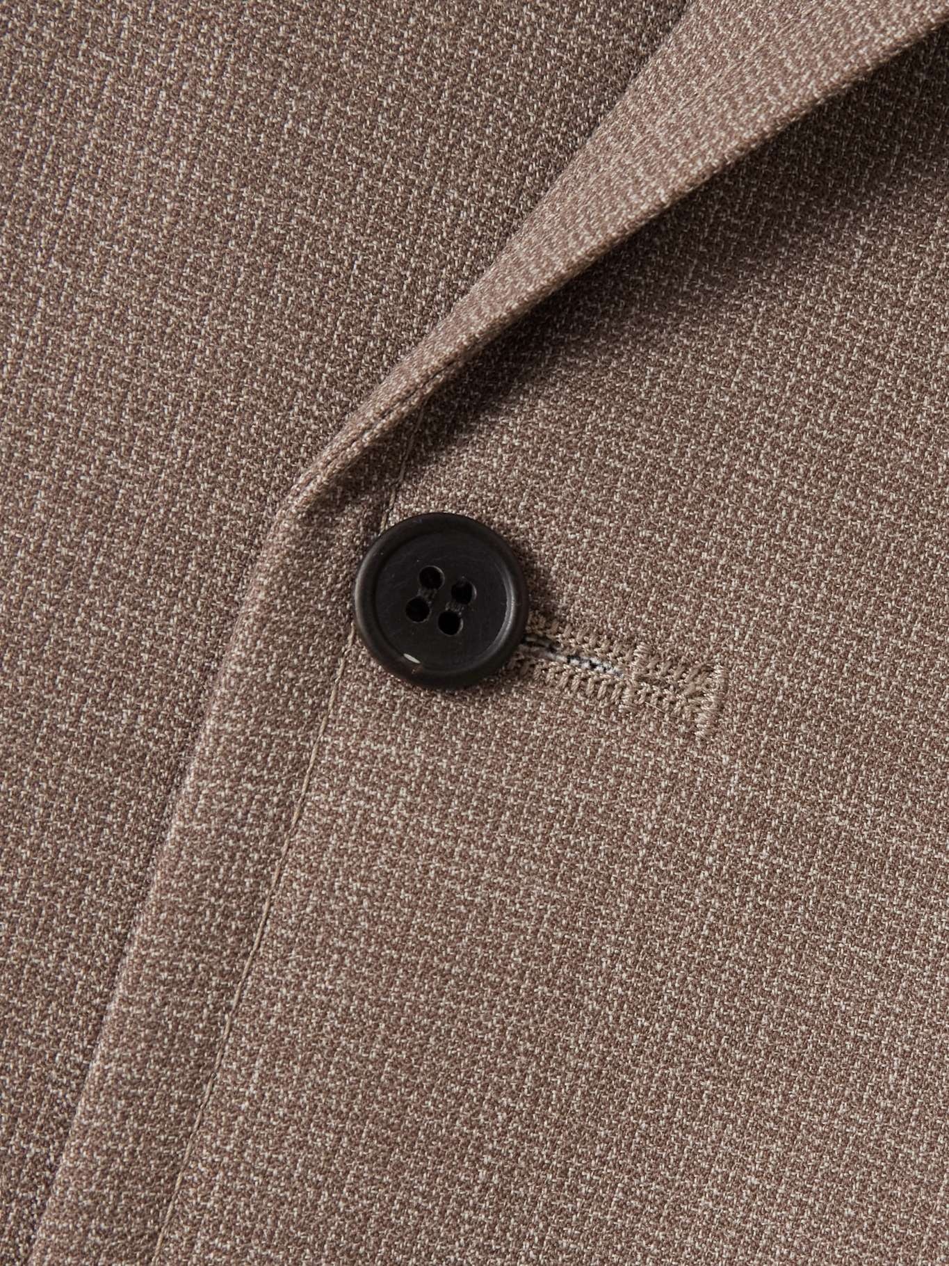 Double-breasted wool blazer Beige - 4