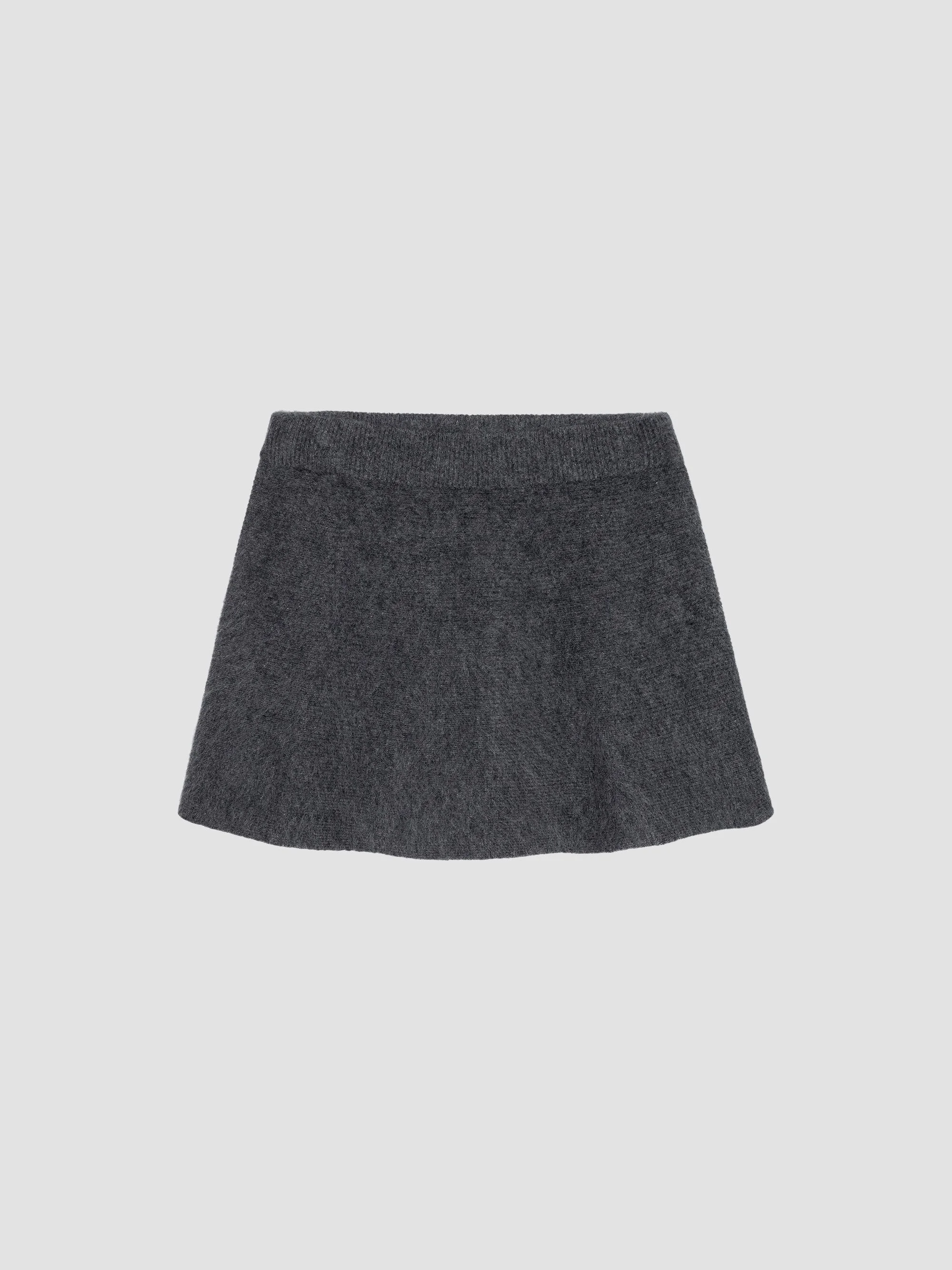 Women's Gayle Wool-Cashmere A-Line Mini Skirt - Charcoal - 1