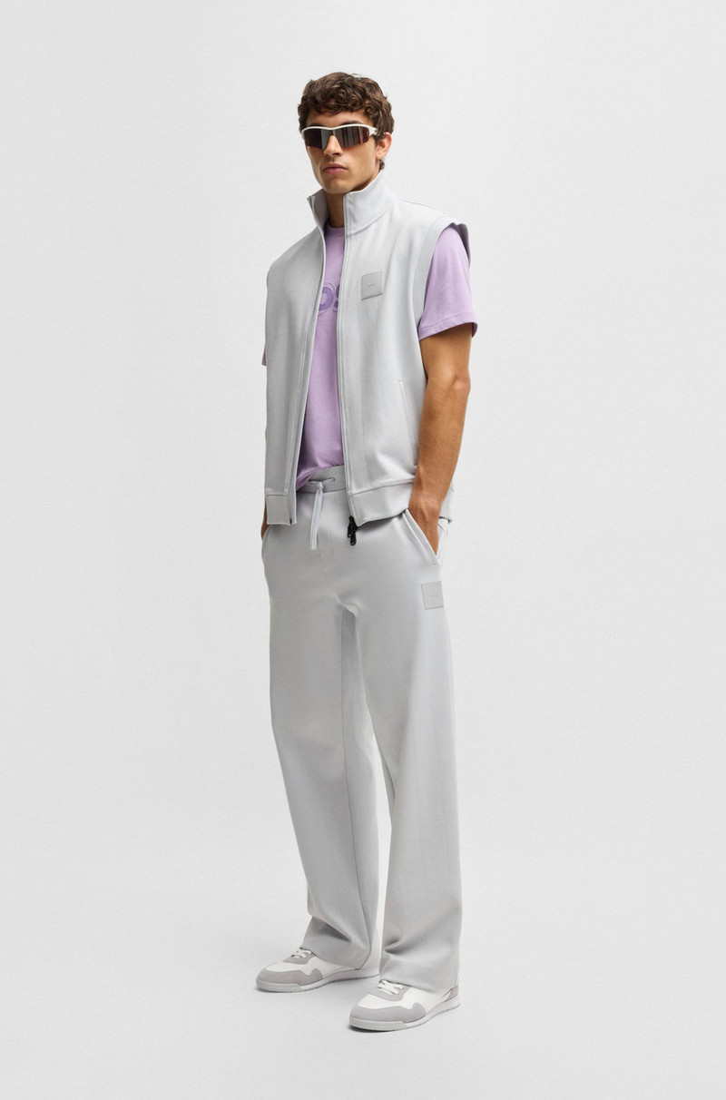 BOSS MIXED-MATERIAL LACE-UP TRAINERS WITH SUEDE TRIMS outlook