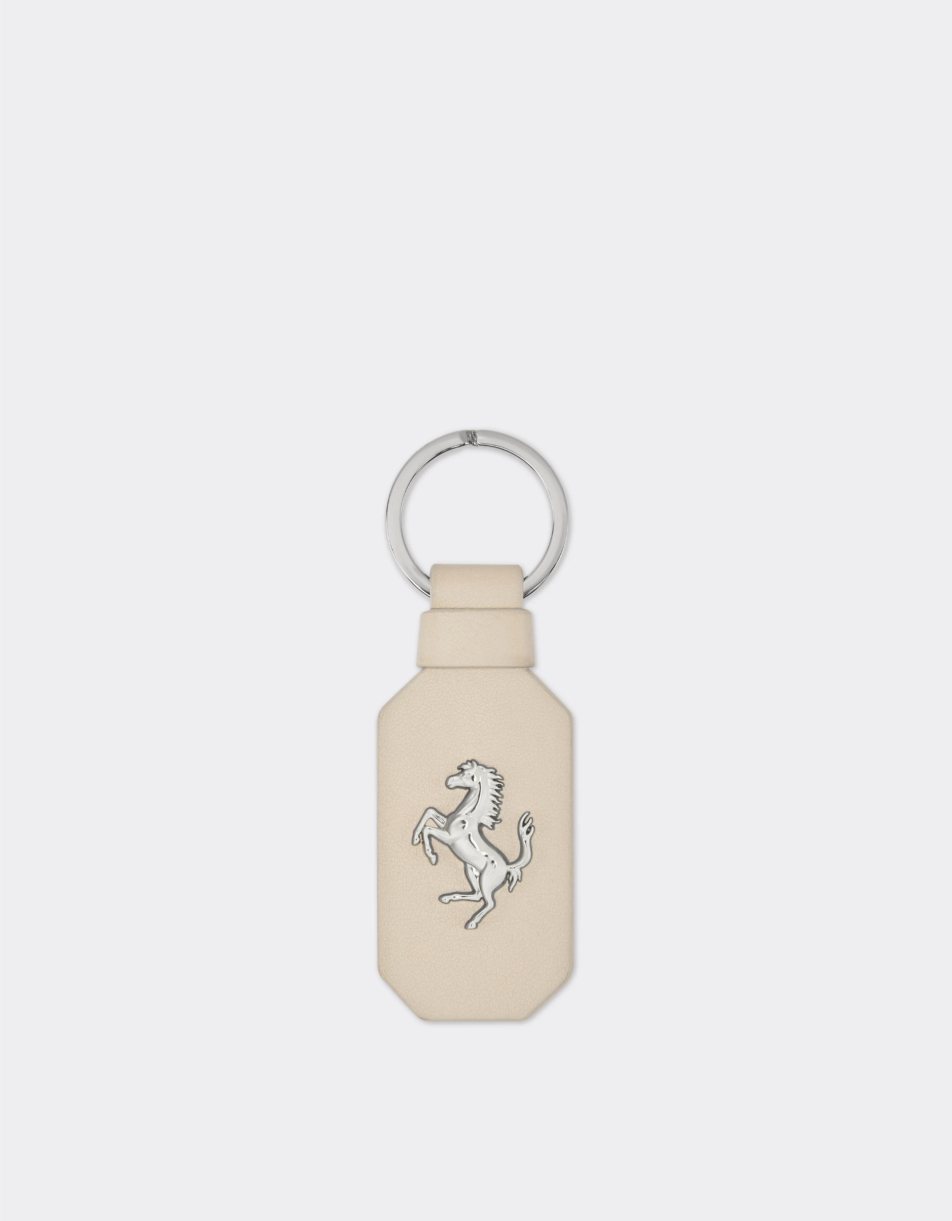 Leather keychain with prancing horse - 1