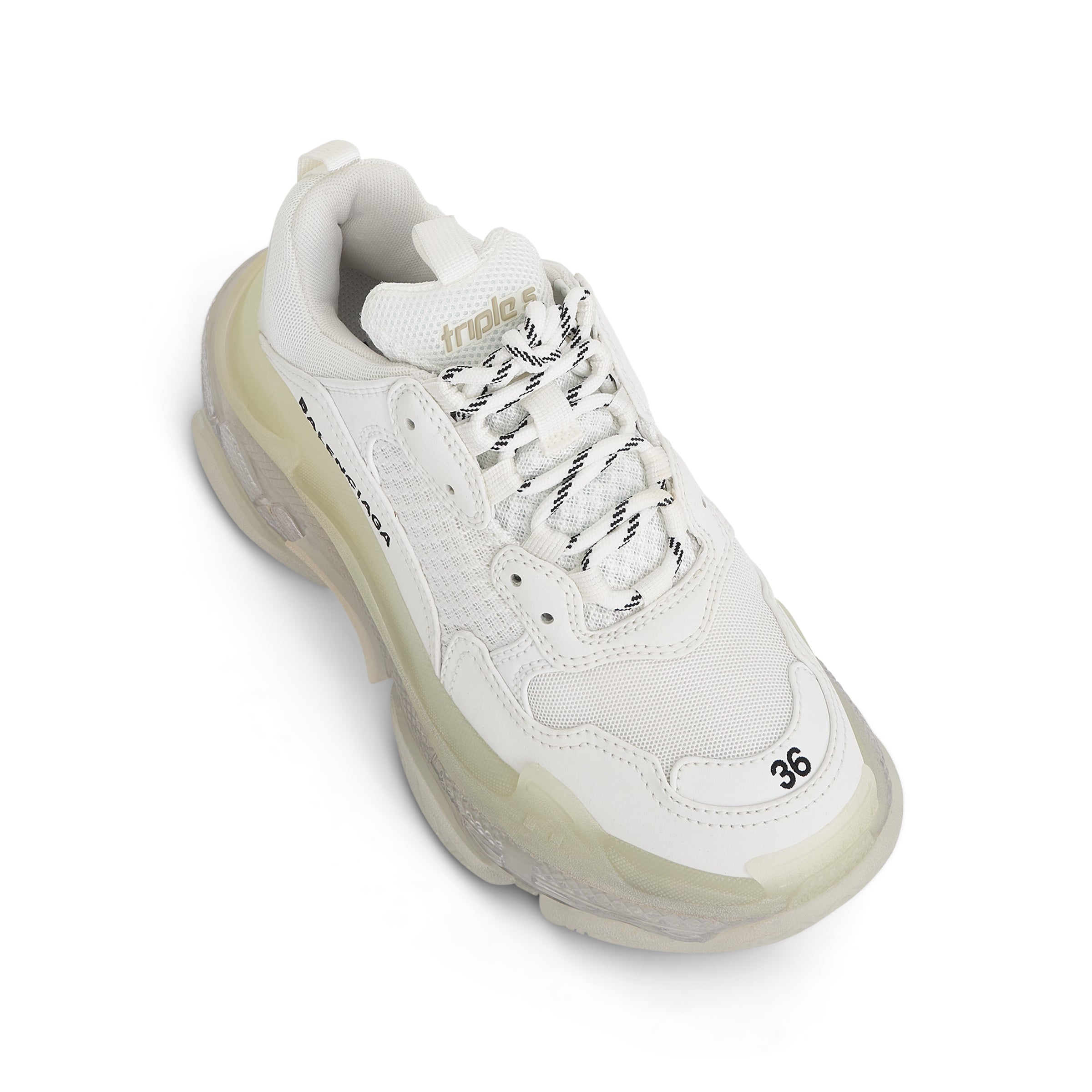 Triple S Clear Sole Sneakers in White - 4