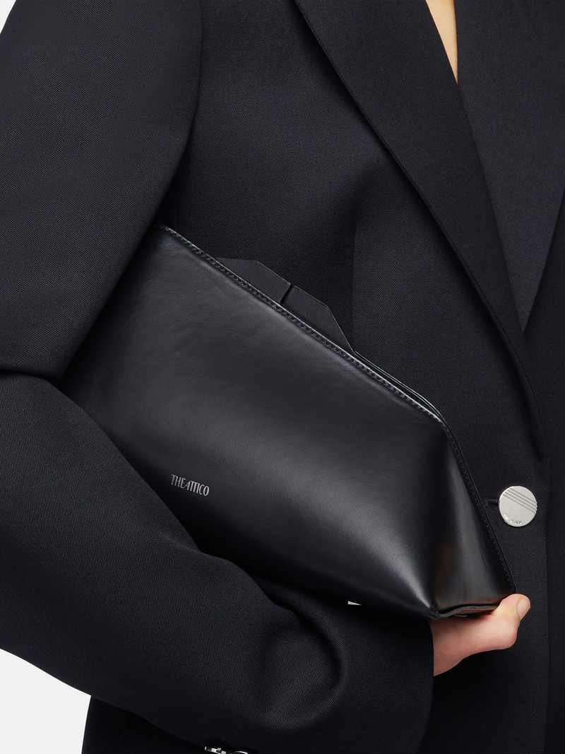 THE ATTICO ''8.30PM'' BLACK OVERSIZED CLUTCH outlook